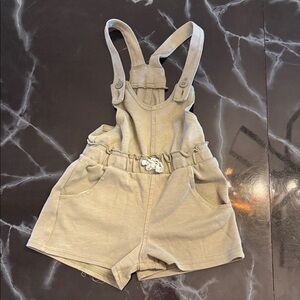 4T Kids Olive shorts Overalls